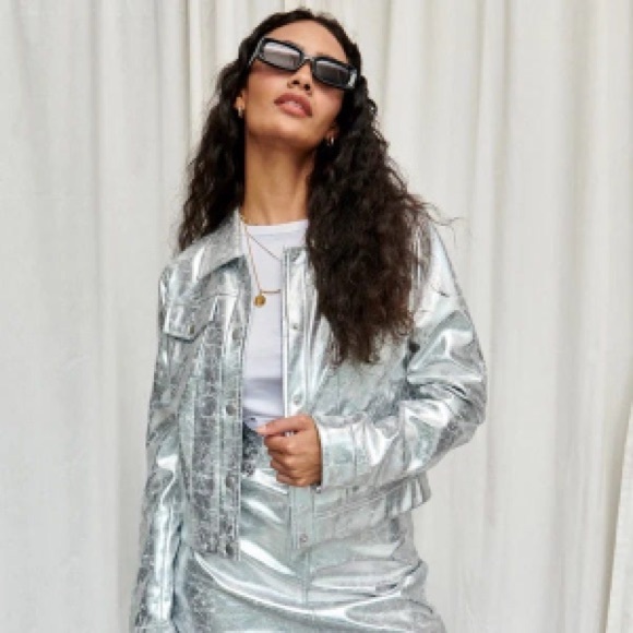 Never Fully Dressed Jackets & Blazers - New!! Never Fully Dressed Silver Jacket Size 8